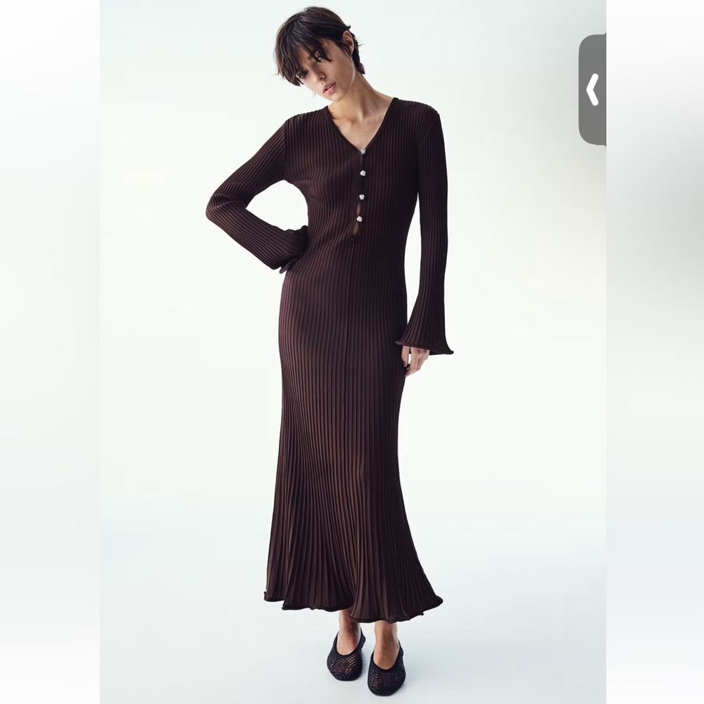 H&M Chocolate Long Sleeve Dress